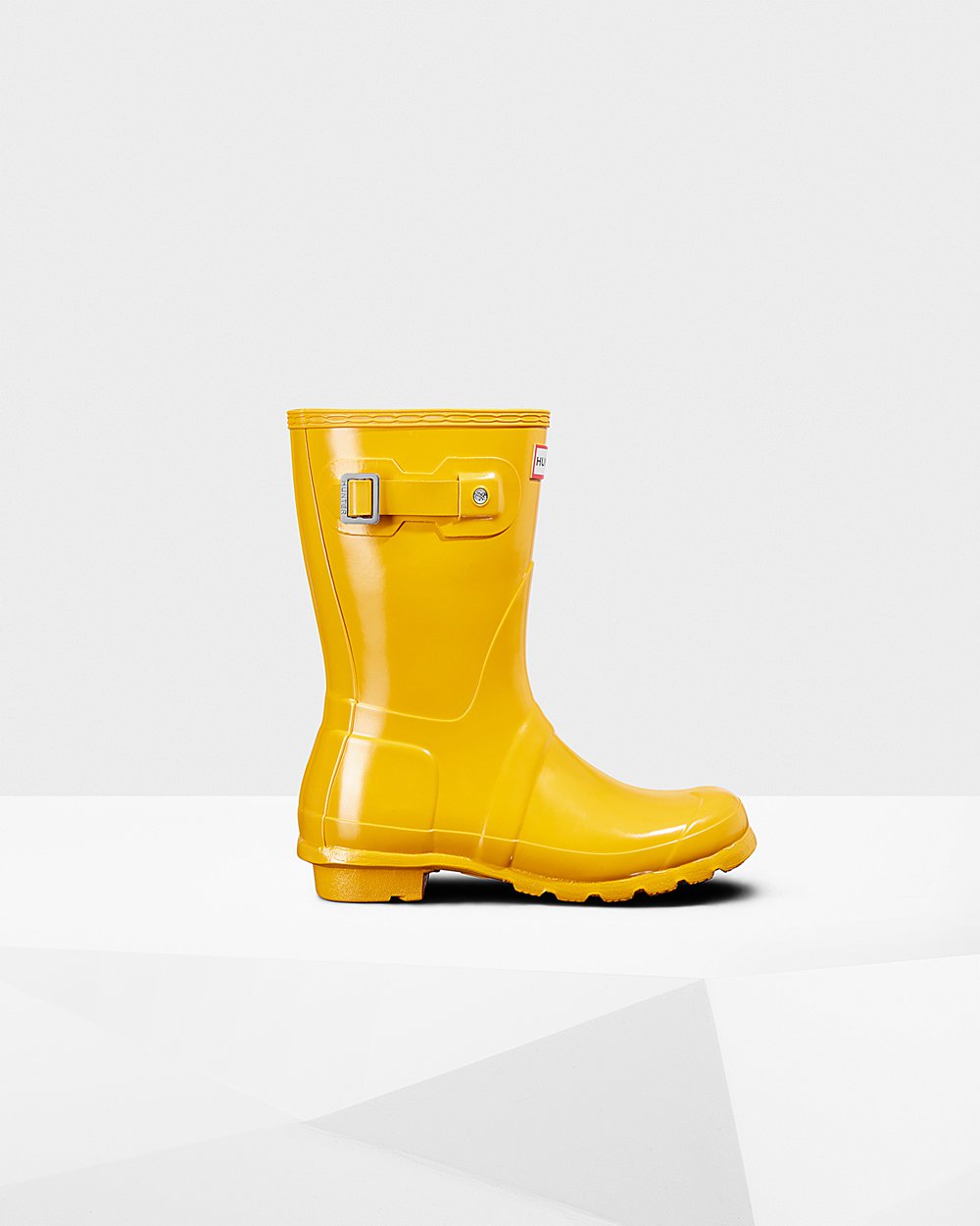 Hunter Original Gloss For Women - Short Rain Boots Yellow | India KCUHZ5248